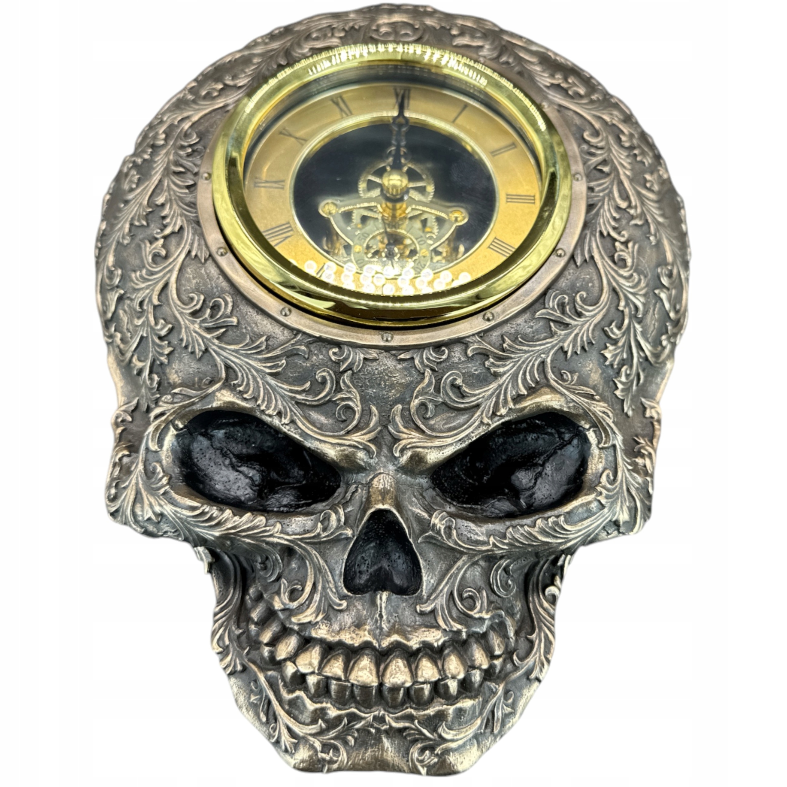 socha Steampunk Závesné Hodiny na stenu Lebka Veronese WU77266A4 darček