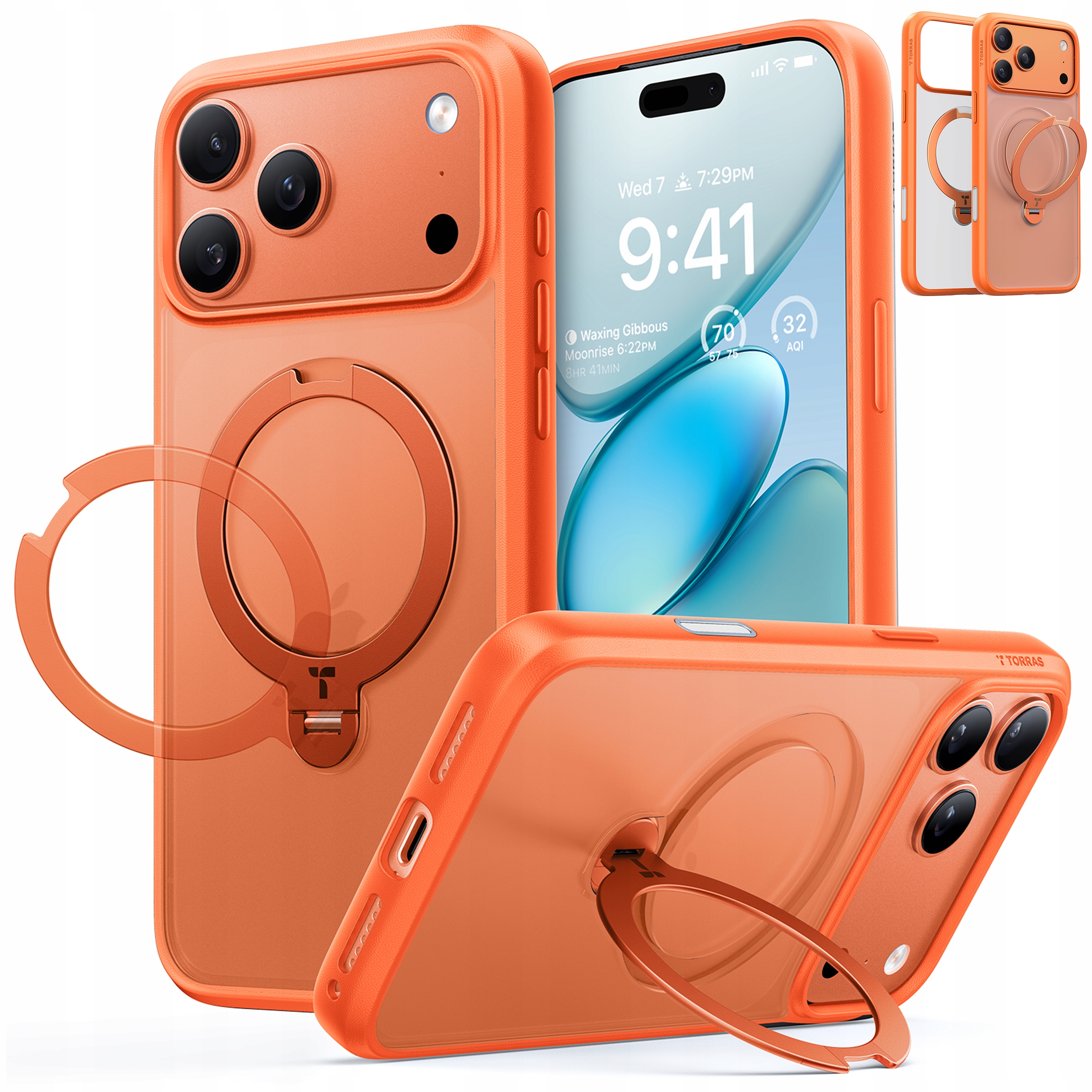 Torras Ostand Spin Case Etui MagSafe z Uchwytem do iPhone 17 Pro Max