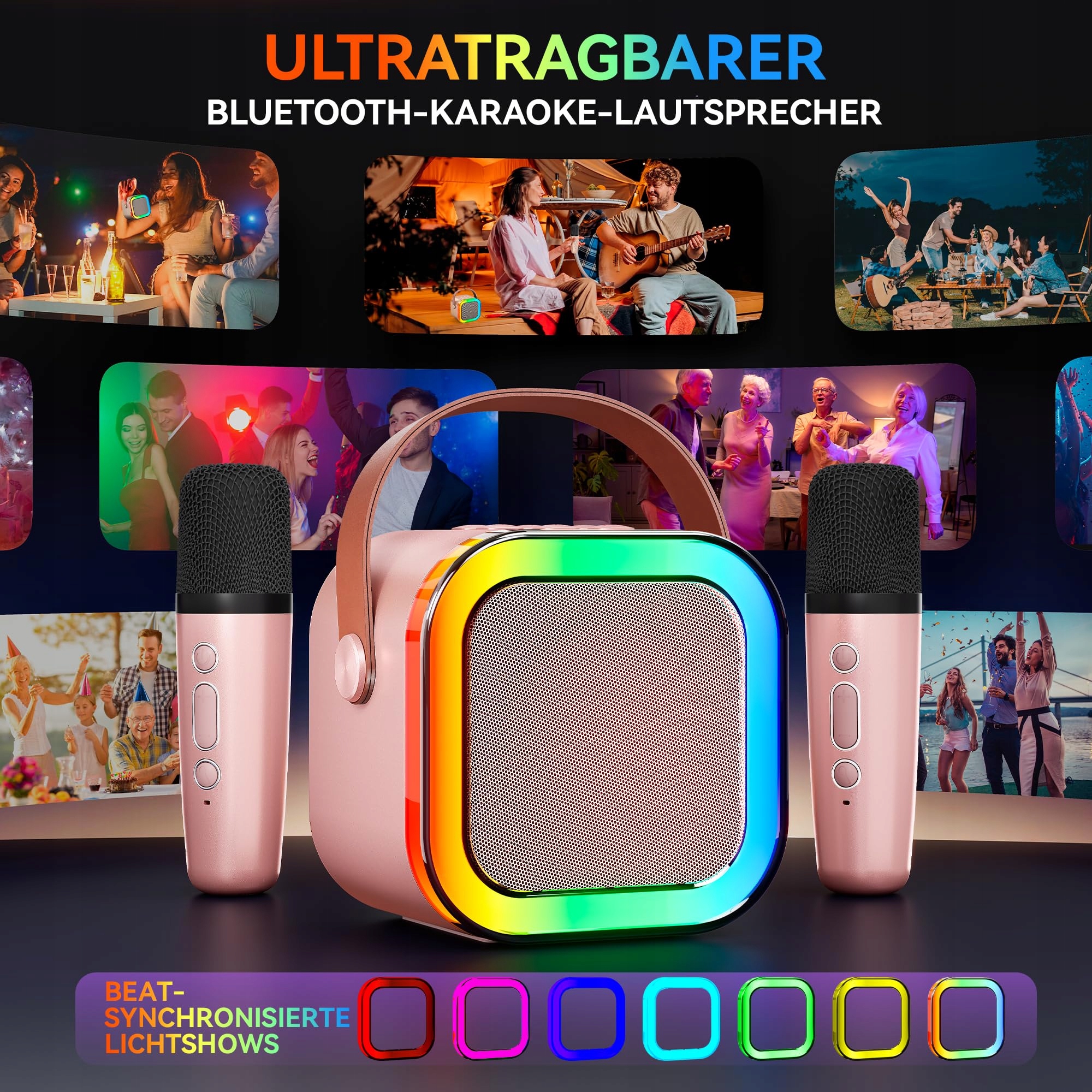 Maszyna do karaoke z 2 mikrofonami karaoke dla dzieci i dorosłych — miniatura 6