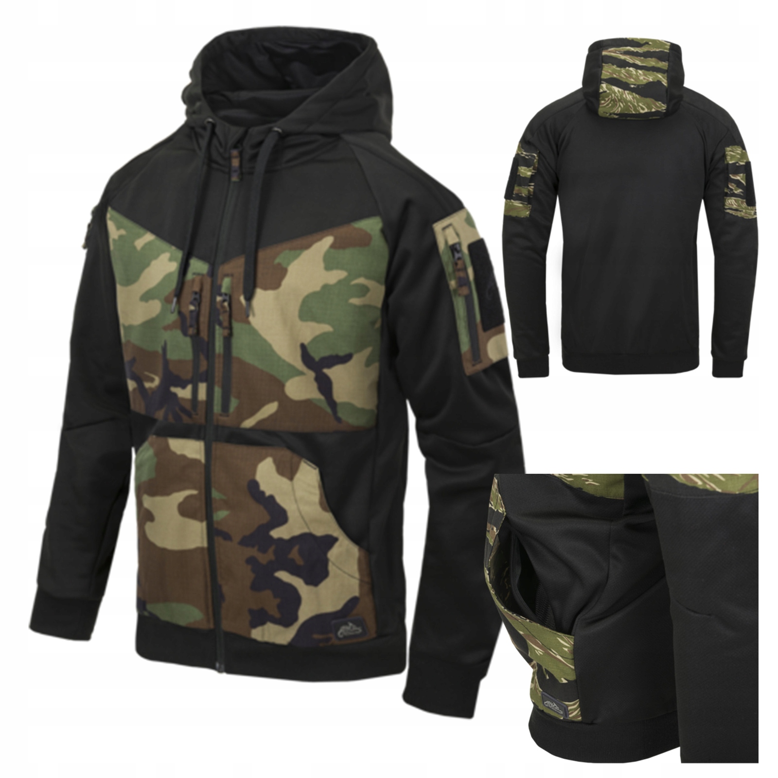Bluza z Kapturem Rozpinana Męska Rogue Hoodie Fullzip Helikon Woodland M