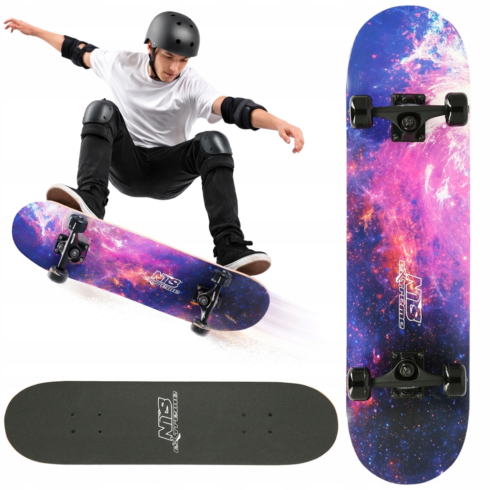 Deskorolka Klasyczna Drewniana ABEC-7 Skateboard Dla Dziecka Space Nils