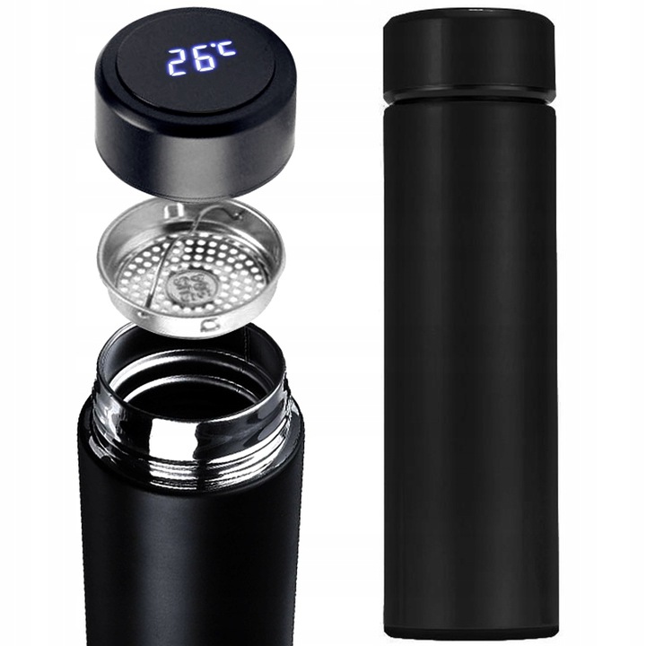KUBEK TERMOS TERMICZNY BIDON SMART WYŚWIETLACZ BUTELKA LCD 500 ML Model 500ML