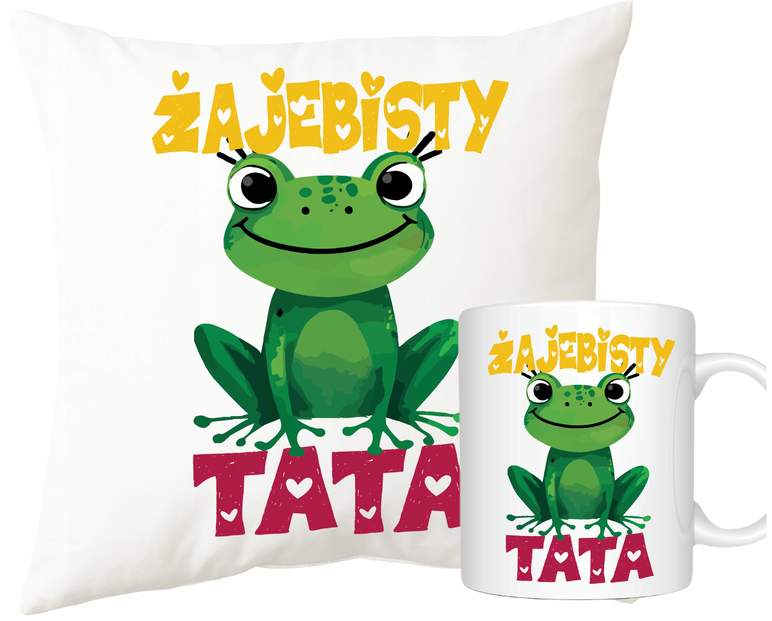 Zestaw prezentowy dla Taty Poduszka Kubek Dzień Taty Ojca Żajebisty Tata