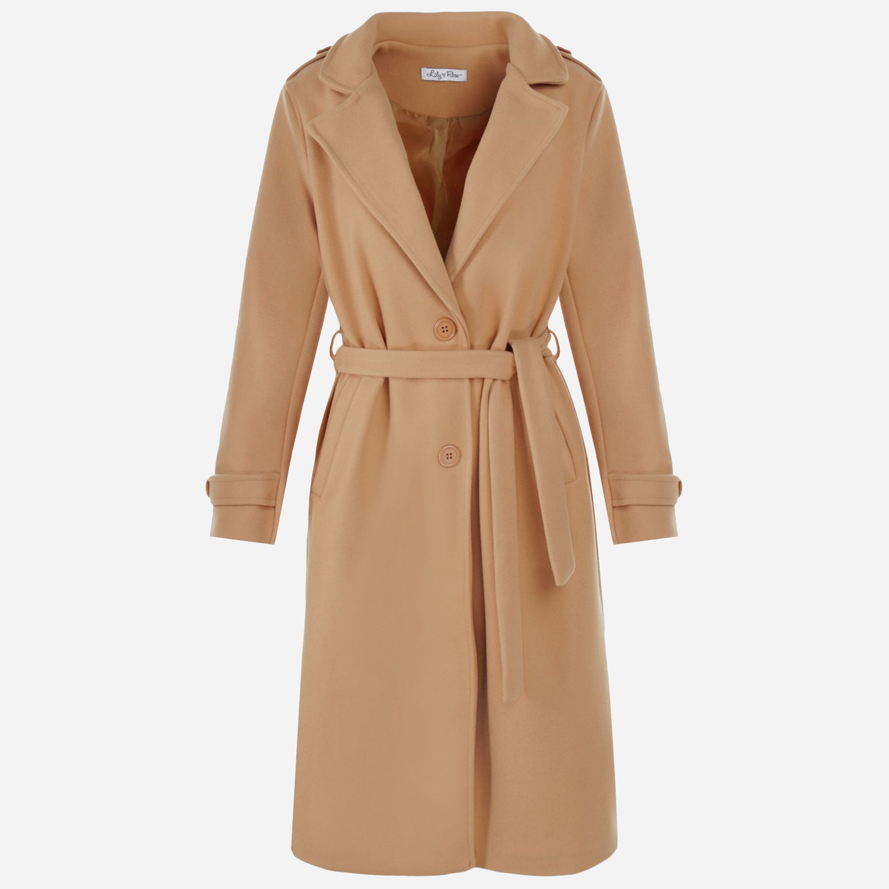 Born2Be Beżowy Płaszcz damski M Jednorzędowe Marka Born2be