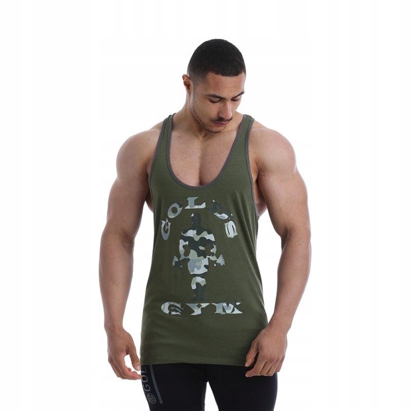 Tank top na siłownię męski logo moro Gold's Gym