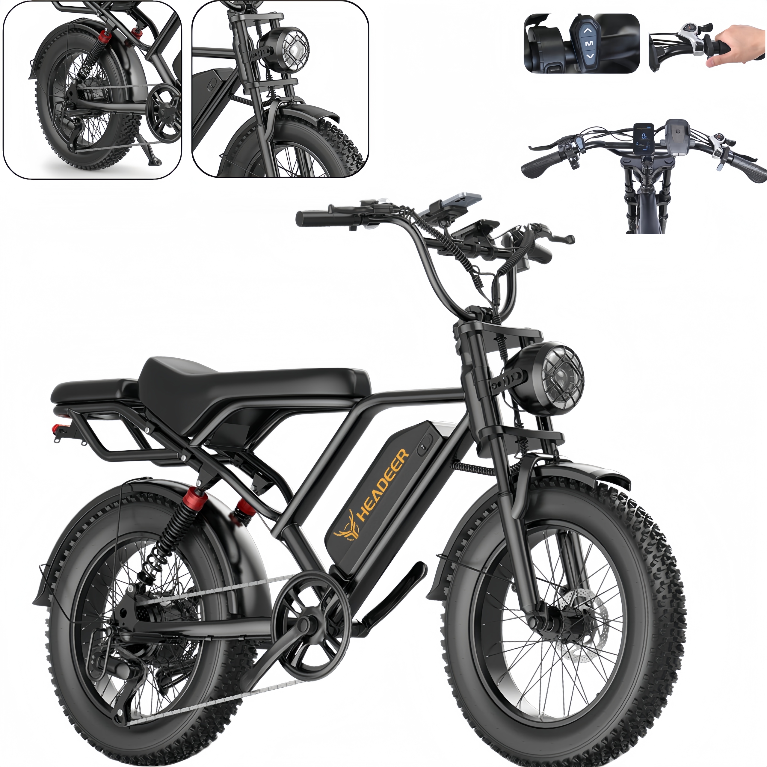Headeer BK20 Pojazd Elektryczny 1000W 48V 50KM/H 20*4"terenowy Gruba Opona