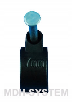 UCHWYT PRZEWODU 7 mm CZARNY 100szt FLOP KLIP 7mm Rodzaj kablowy