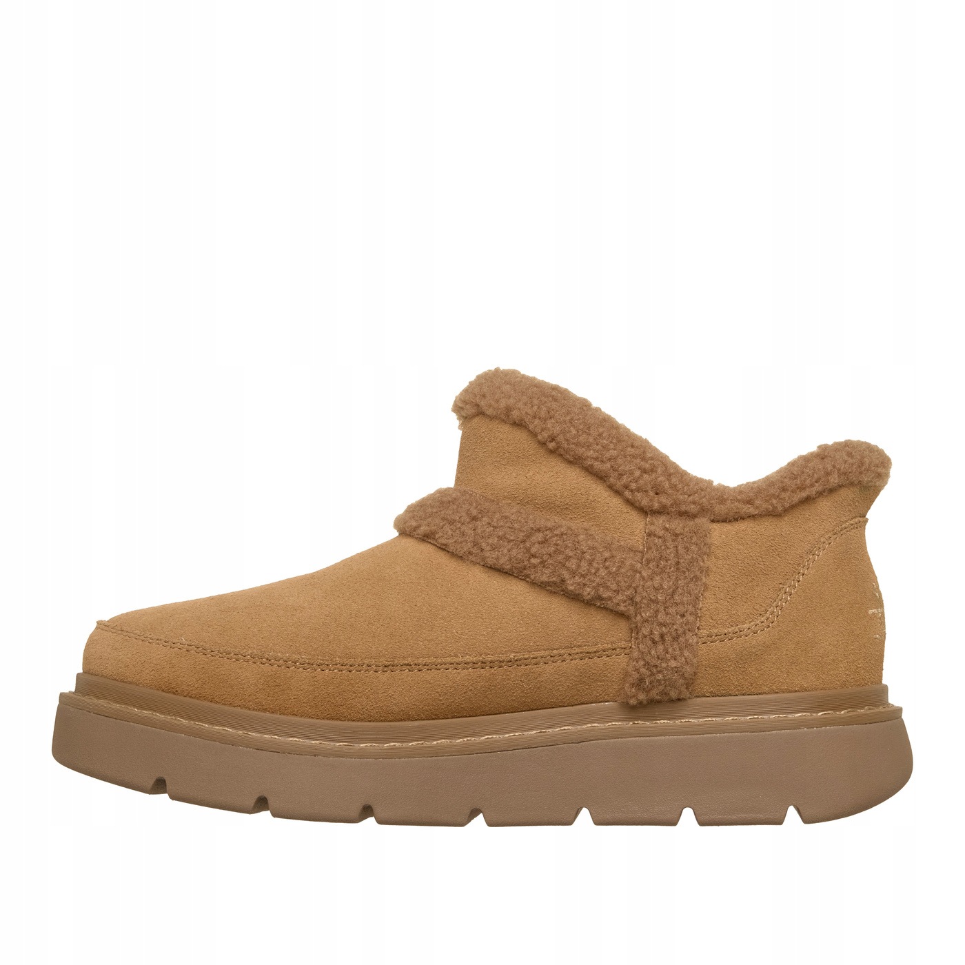 Keepsakes Lite Winter Snug Skechers Hnědé nazouvací eko kůže 36