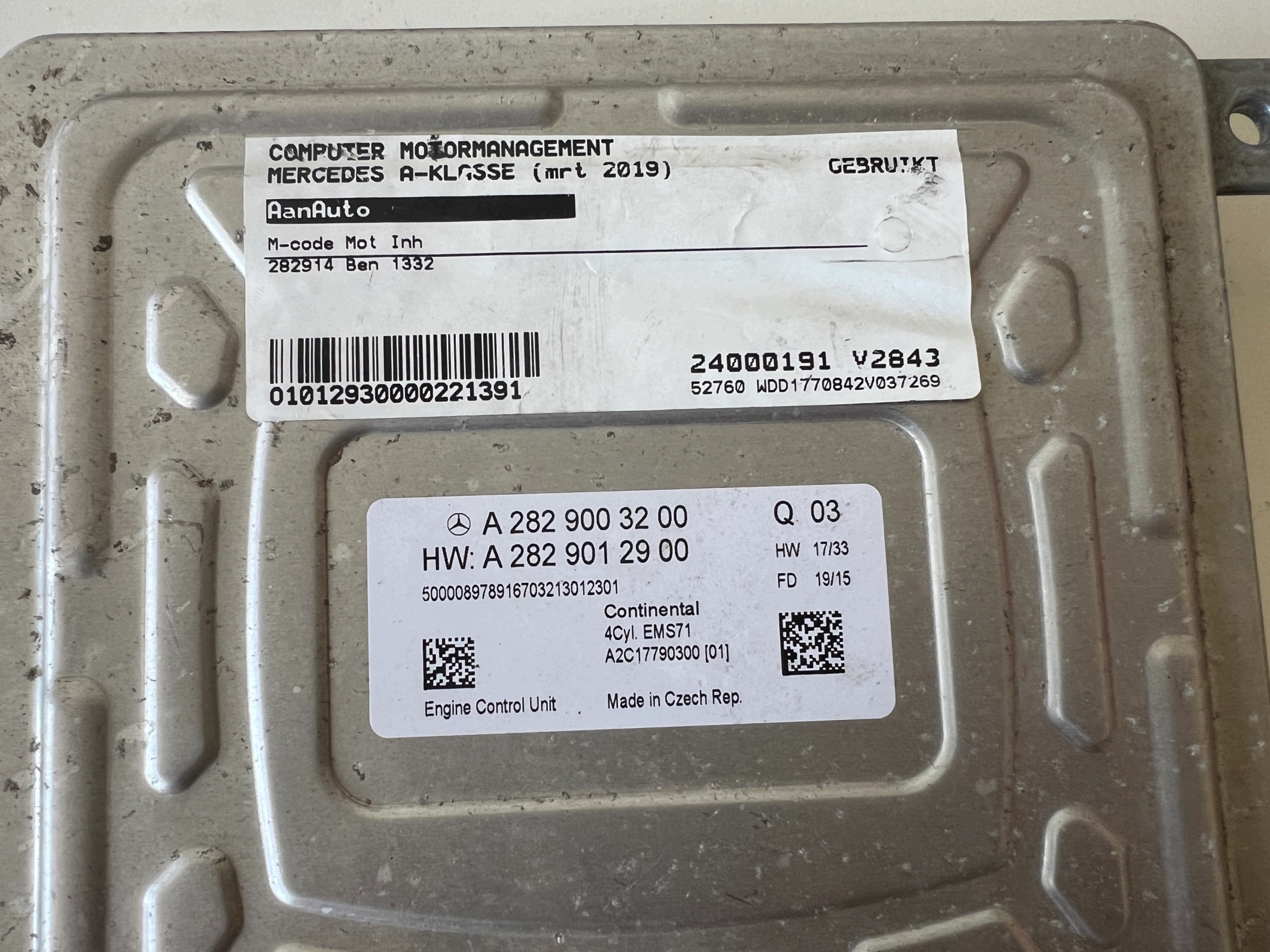 MERCEDES A W246 A180 1.3 BEN computer A2829003200 A2829012900 A2C17790300