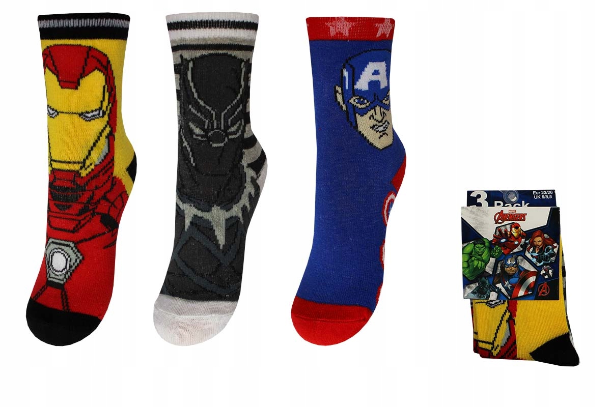 

Avengers Marvel Skarpetki Chłopięce 3-PAK 23/26