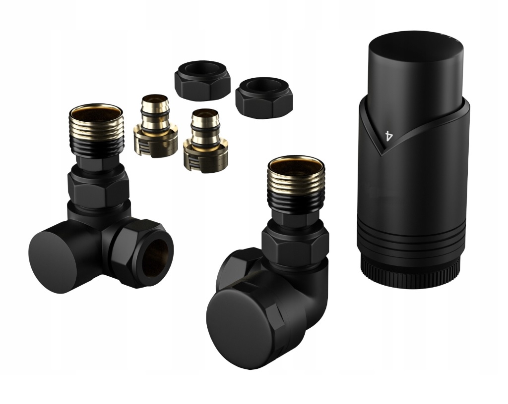 

Zawór Termostatyczny Kątowy Osiowy Czarny Mat