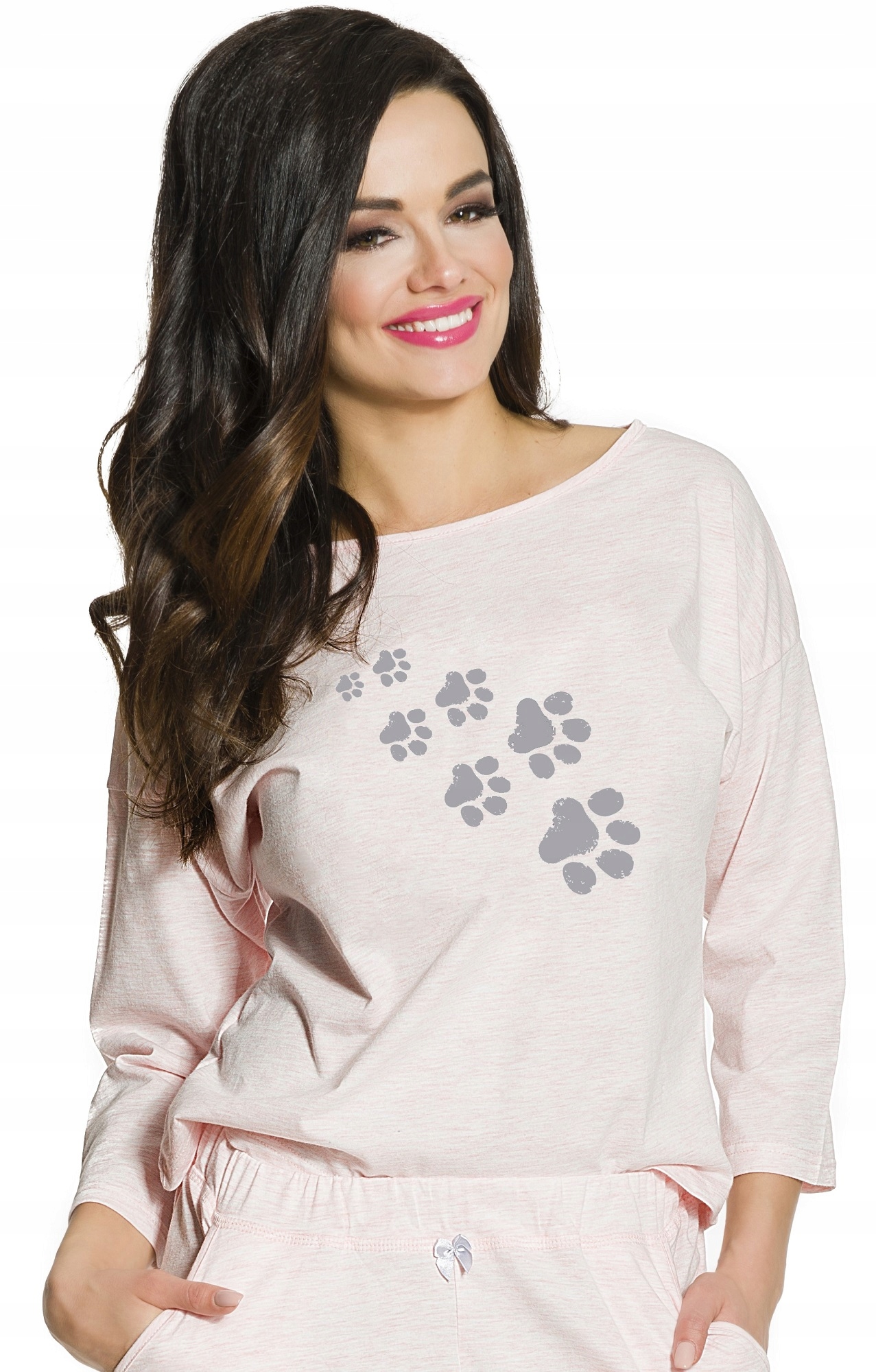 SPORTOWA LUŹNA PIŻAMA DAMSKA DŁUGI RĘKAW ŁAPKI M Marka Taro