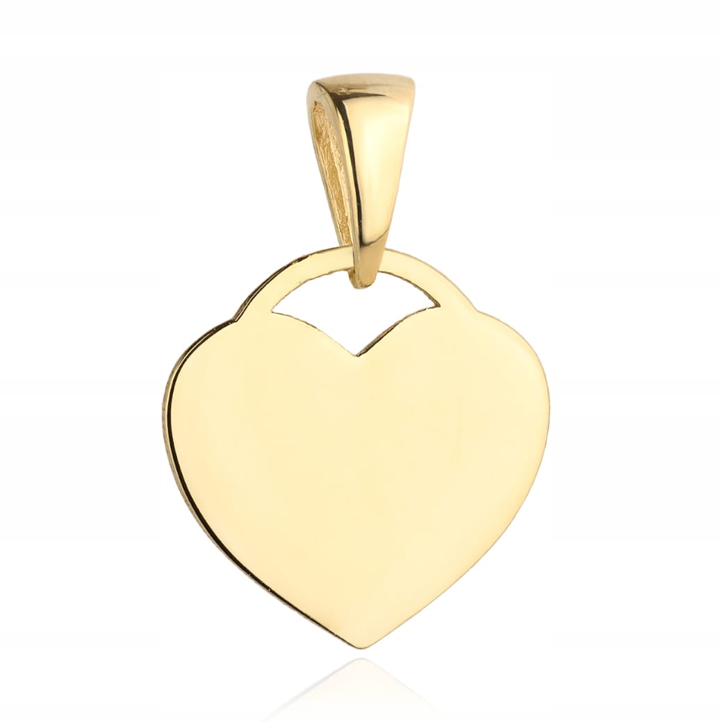 Zlatý přívěsek ploché srdce ryzost 585 0.57 g jemný bez kamenů, módní