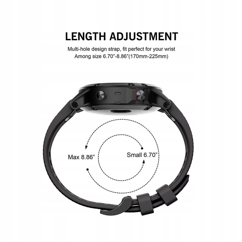 Pasek Smooth do Garmin Fenix 5 / 6 / 6 Pro Black Rodzaj pasek
