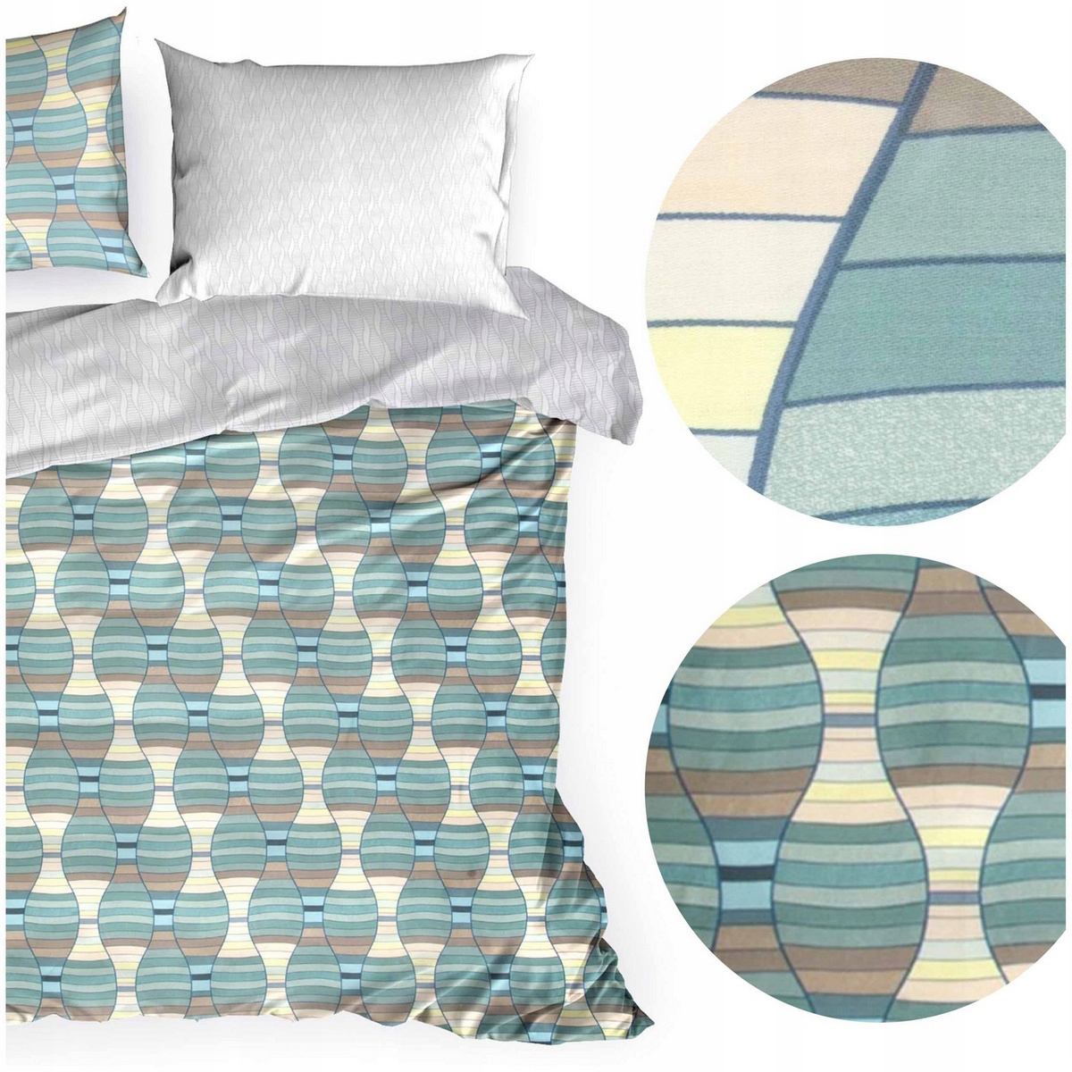 Posteľná Bielizeň 220 x 200 3 dielov Satén z bavlny Nova Print Lunita Komplet