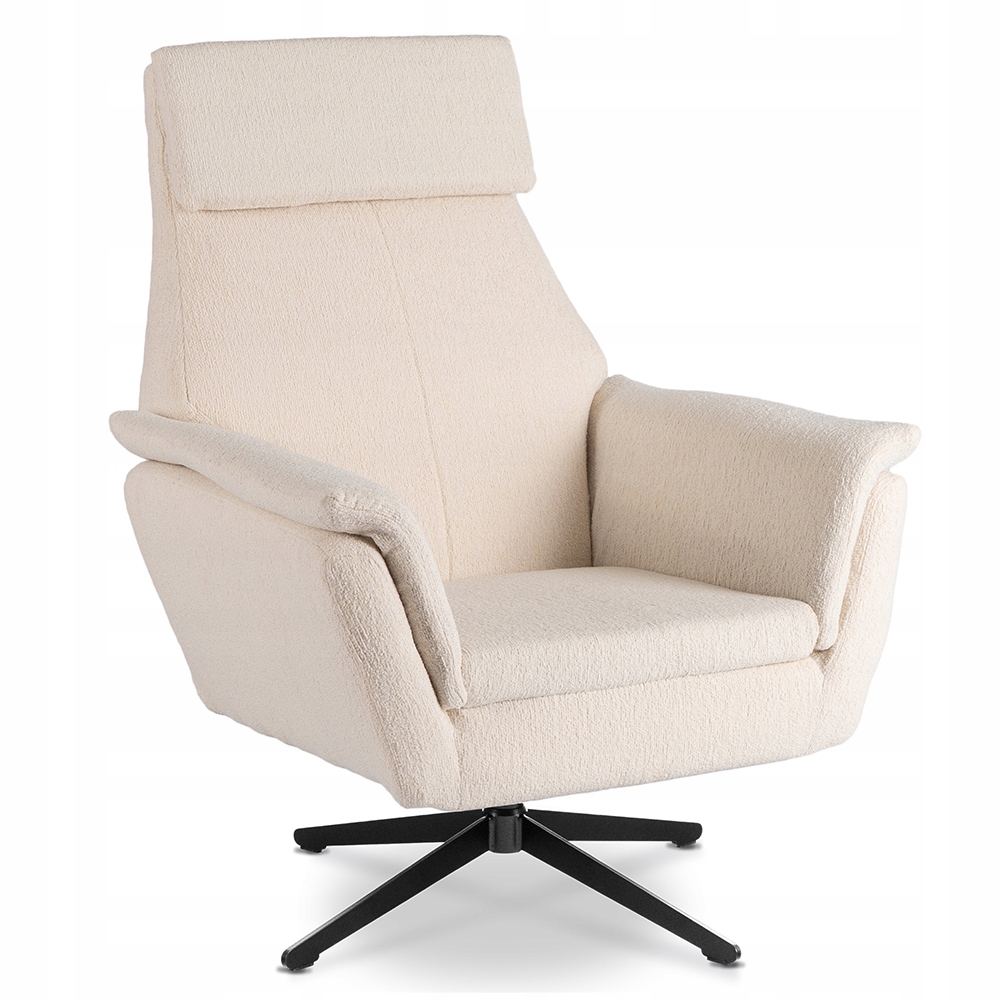 Čalouněné křeslo Terry, béžové, otočné, odpočinkové