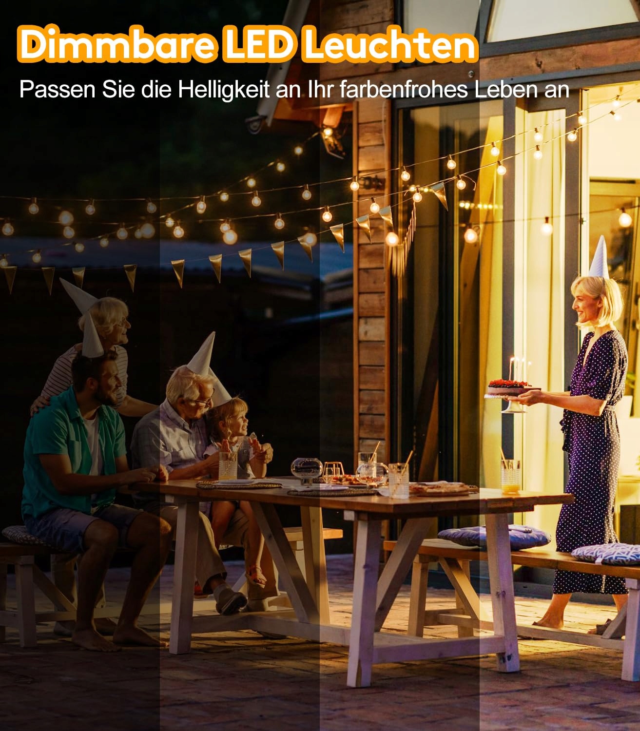 GARDENLIGHTS Girlanda Ogrodowa LED 20M IP44 Z Pilotem Balkon Taras Ogród — miniatura 5