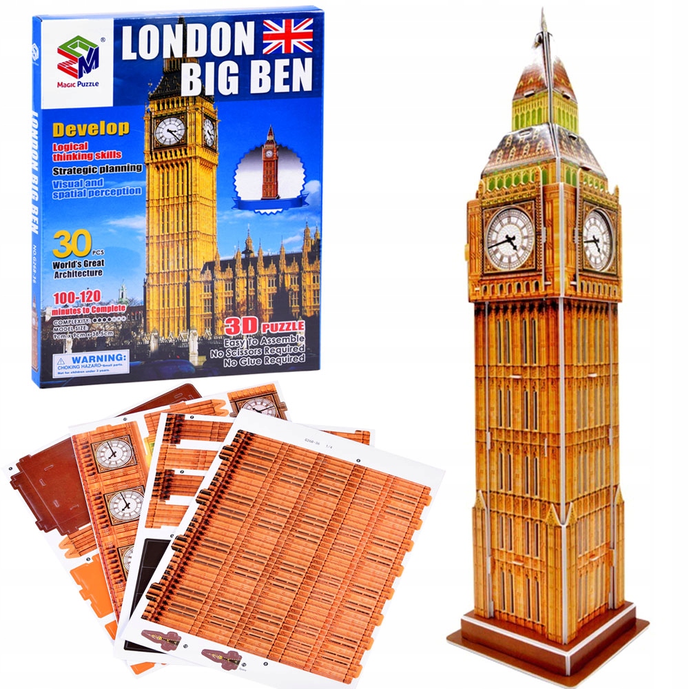 

Puzzle 3D 30-elementów Londyn Big Ben ZA3802