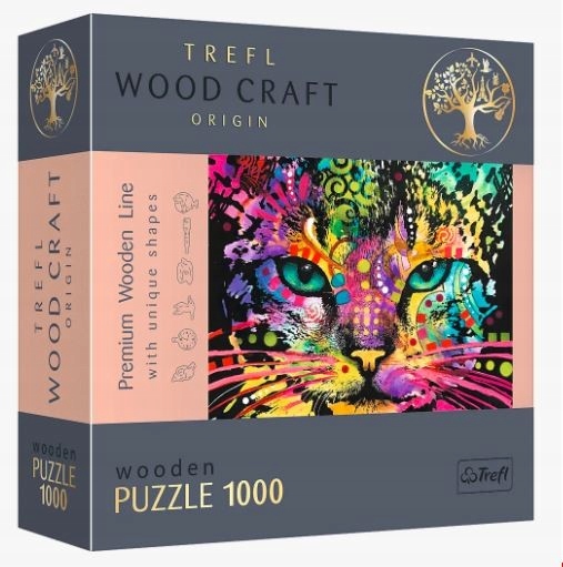 

Gra puzzle drewniane 1000 elementów Kolorowy kot