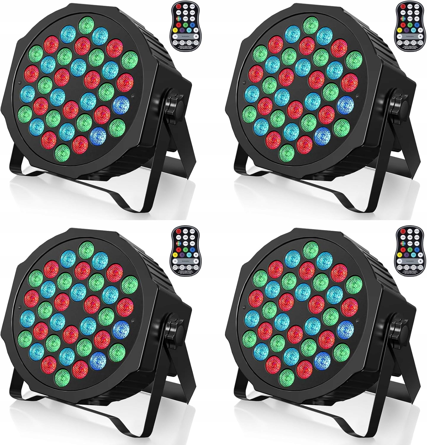 Led svietidlá Disco Rgb ZQ01104 diskotékové osvetlenie 7 režimov sada 4 ks