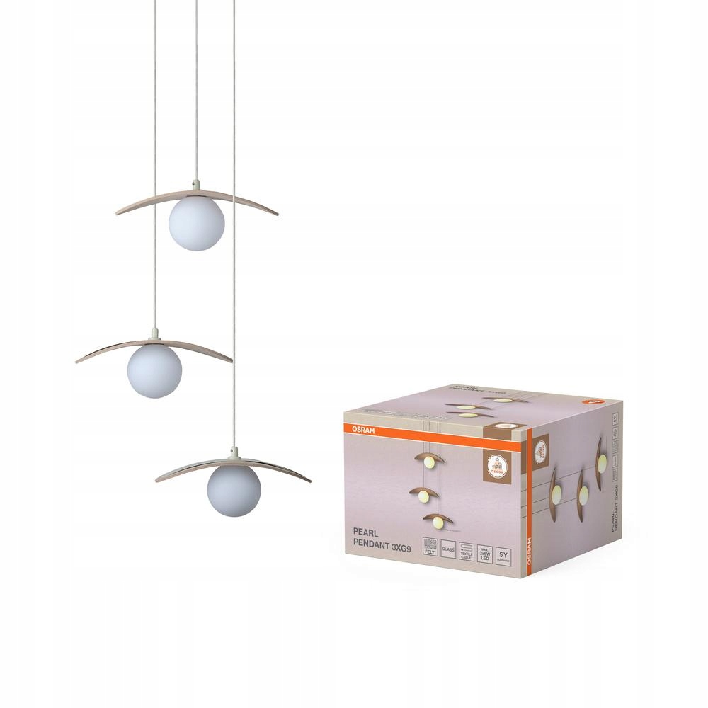 Lampa Stropné závesné svietidlo 3x G9 Dekoratívne Béžová Dekorácia Osram