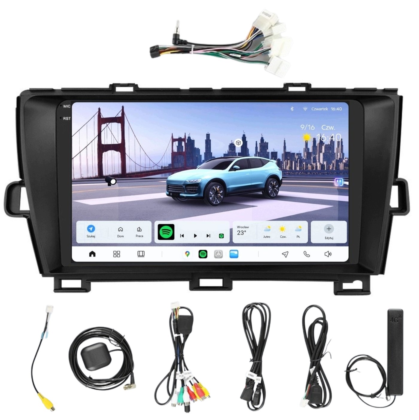 Aura Ai Radio 2DIN Nawigacja Android Toyota Prius III 3 8GB Lte Dsp Carplay