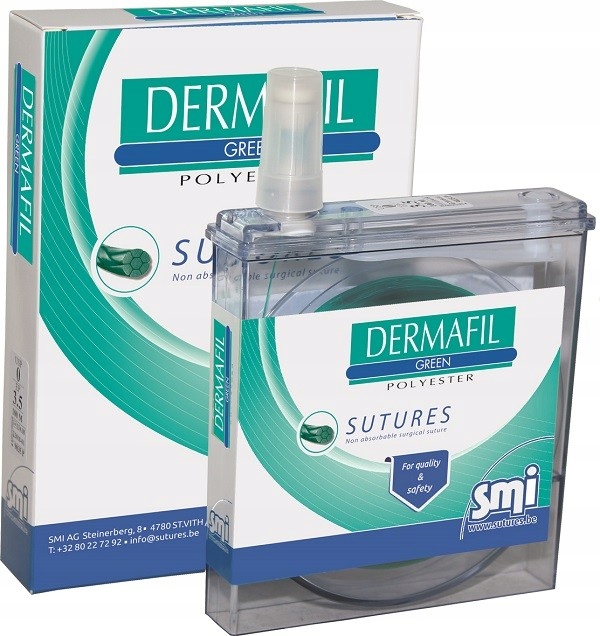Dermafil polyester zielony 1.5 4/0 100m