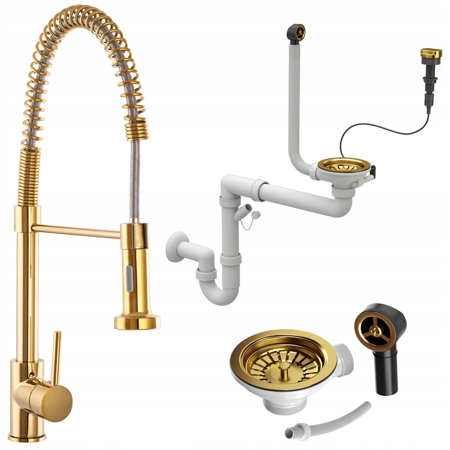 Zlatý Kuchynský Kohútik Spiral Sifón Zlaté auto