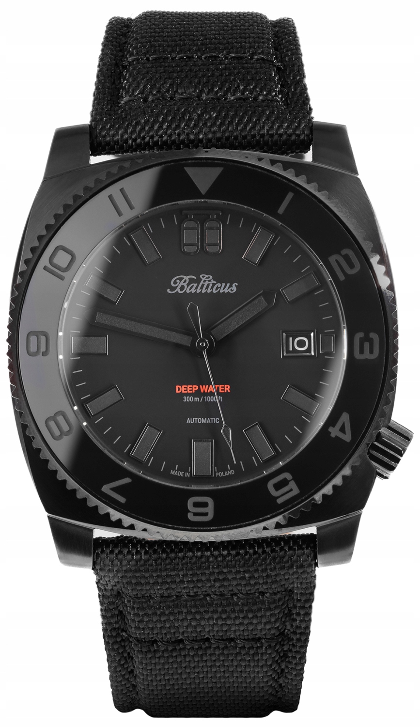 Balticus Deep Water Full Black Set Limited Edition – Potápěčské hodinky, celočerné, limitovaná edice