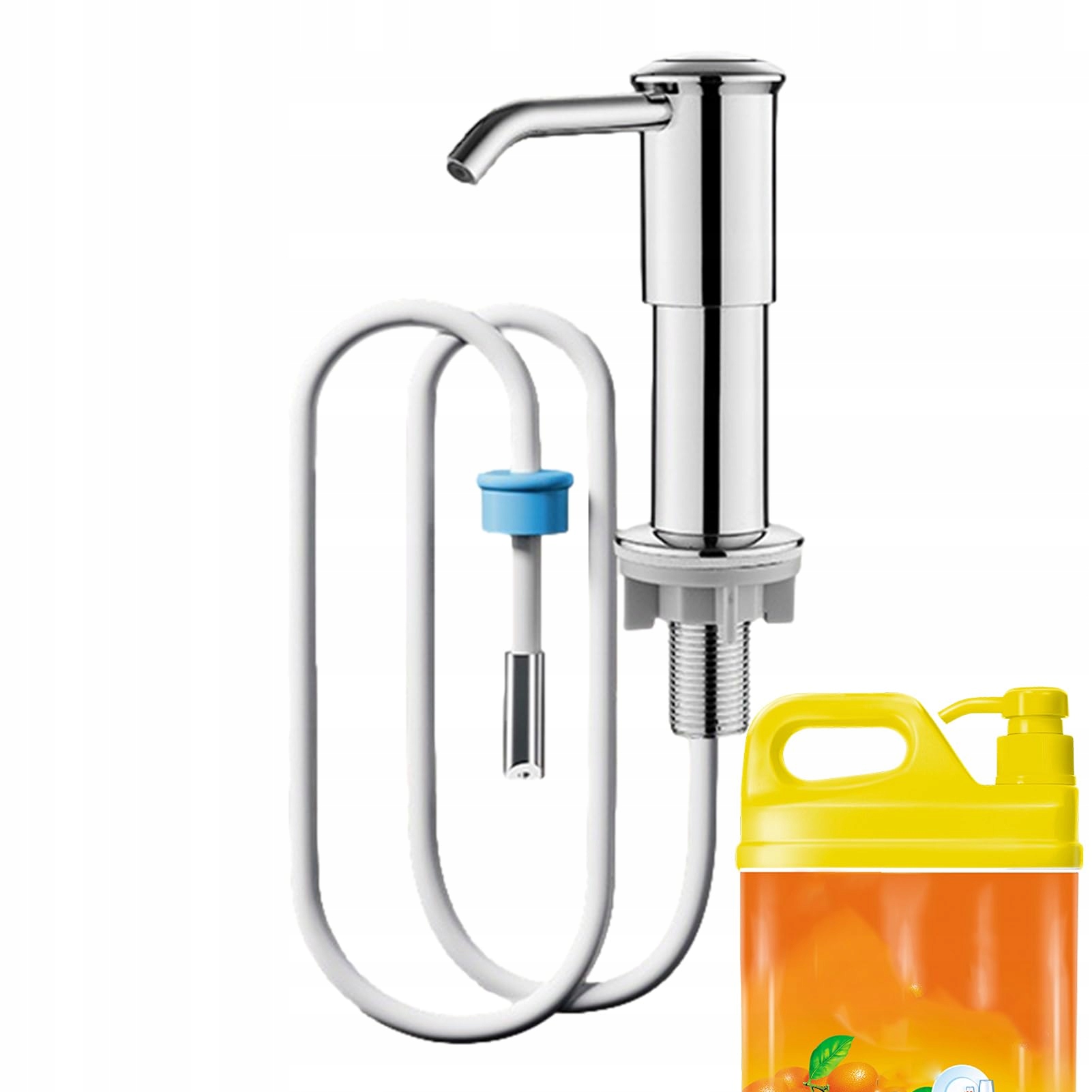 DOZOWNIK DO PŁYNU do naczyń mydła do ZLEWOZMYWAKA umywalki kuchennej srebro