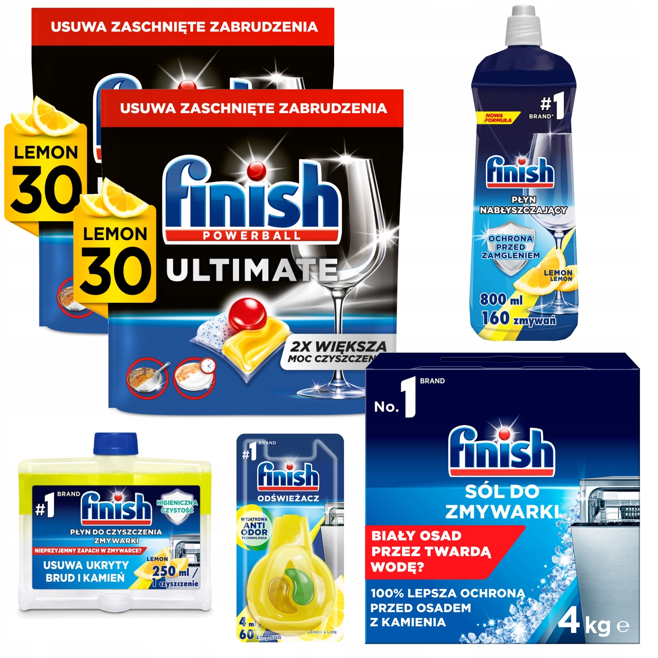 Finish Sada pro myčku nádobí 4 produkty 2 kapsle Ultimate Lemon 30 Kusů