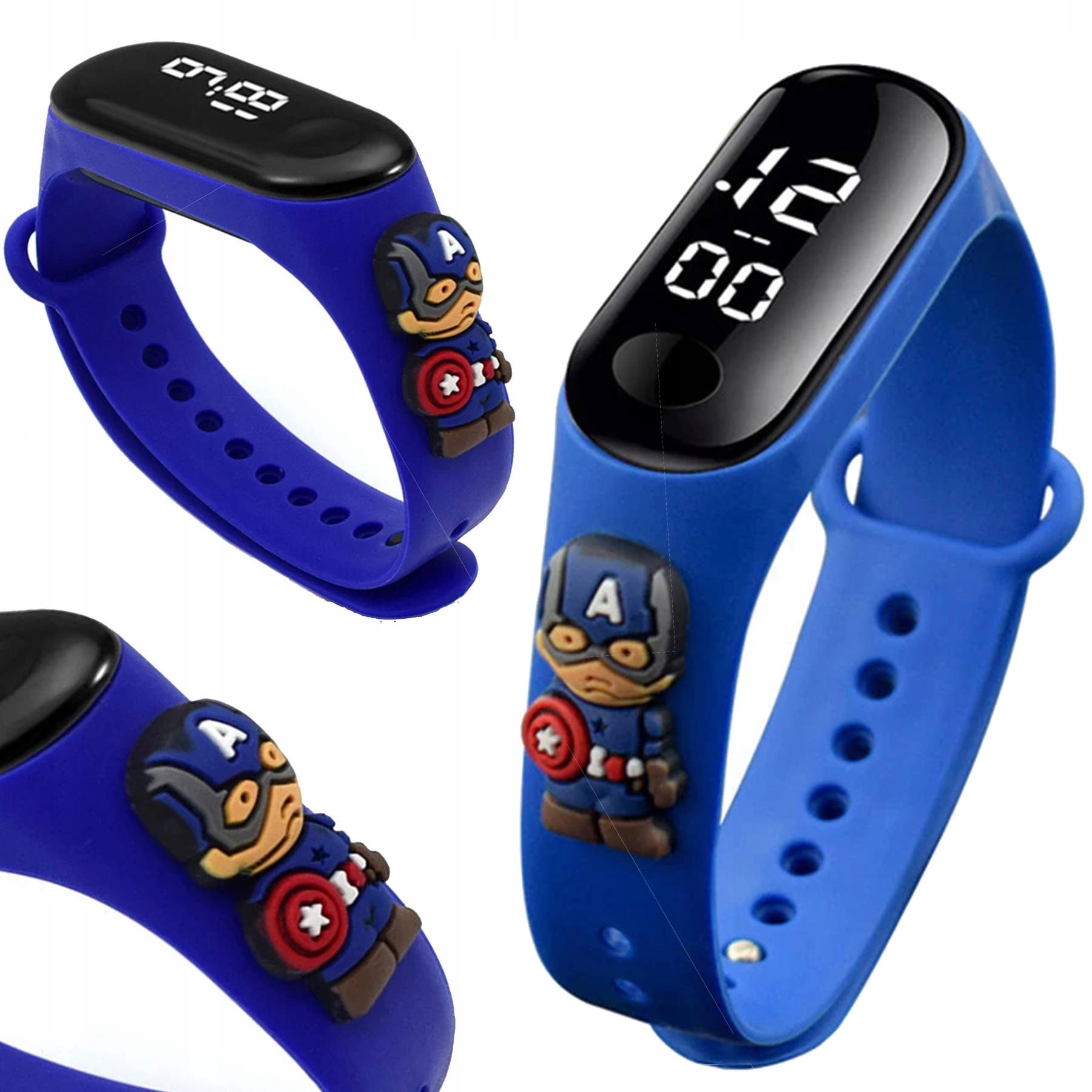 ZEGAREK DLA DZIECI LED SMARTWATCH KAPITAN AMERYKA SILIKONOWY NA PREZENT EDU Mechanizm kwarcowy