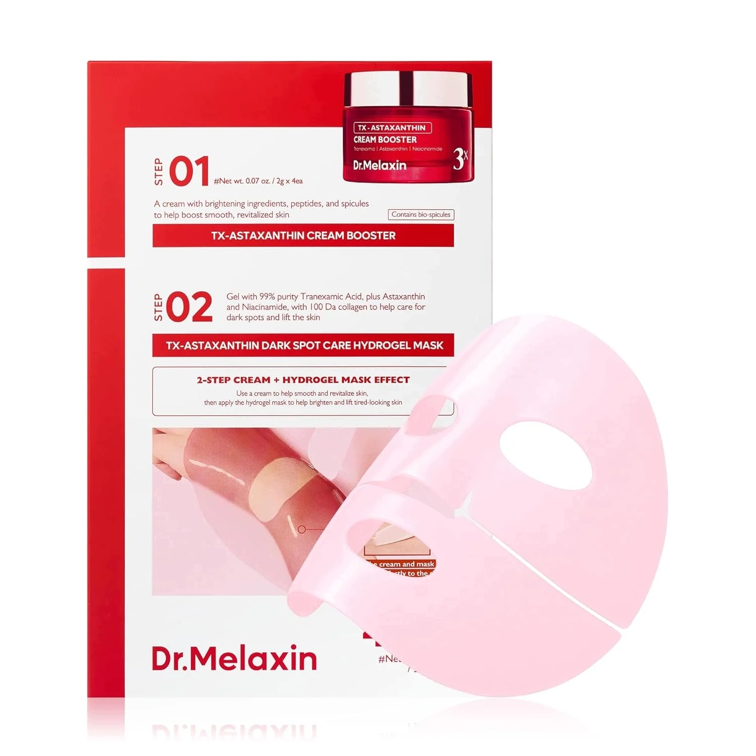 Dr.Melaxin, Hydrożelowa maseczka na przebarwienia TX-Astaxanthin, 4 sztuki