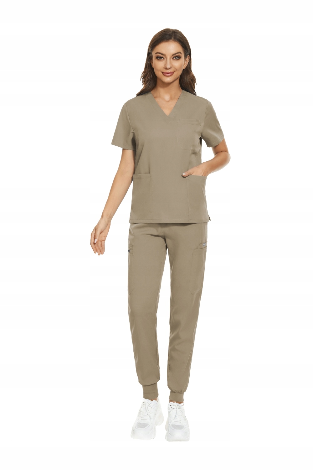 Komplet Medyczny Damski Scrub Uniform Model Care Kolor Coffee, Rozmiar M