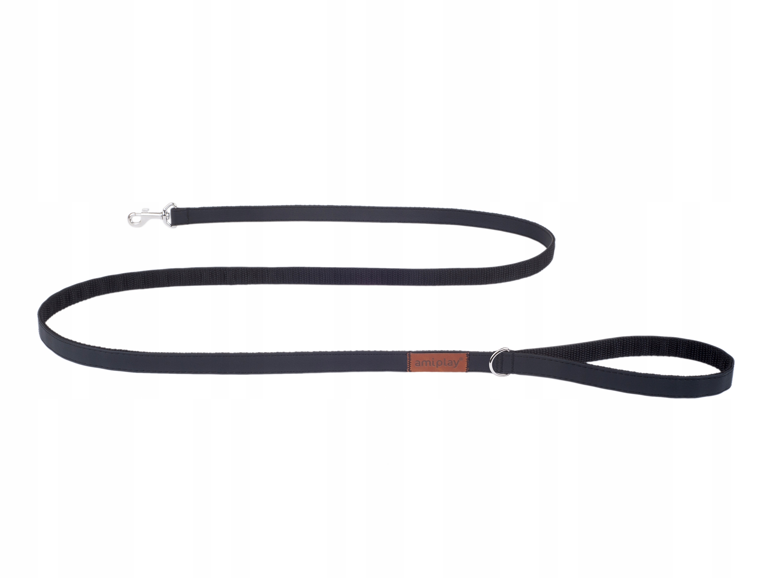 

amiplay Smycz skóropodobna Lincoln 140 cm M Czarna