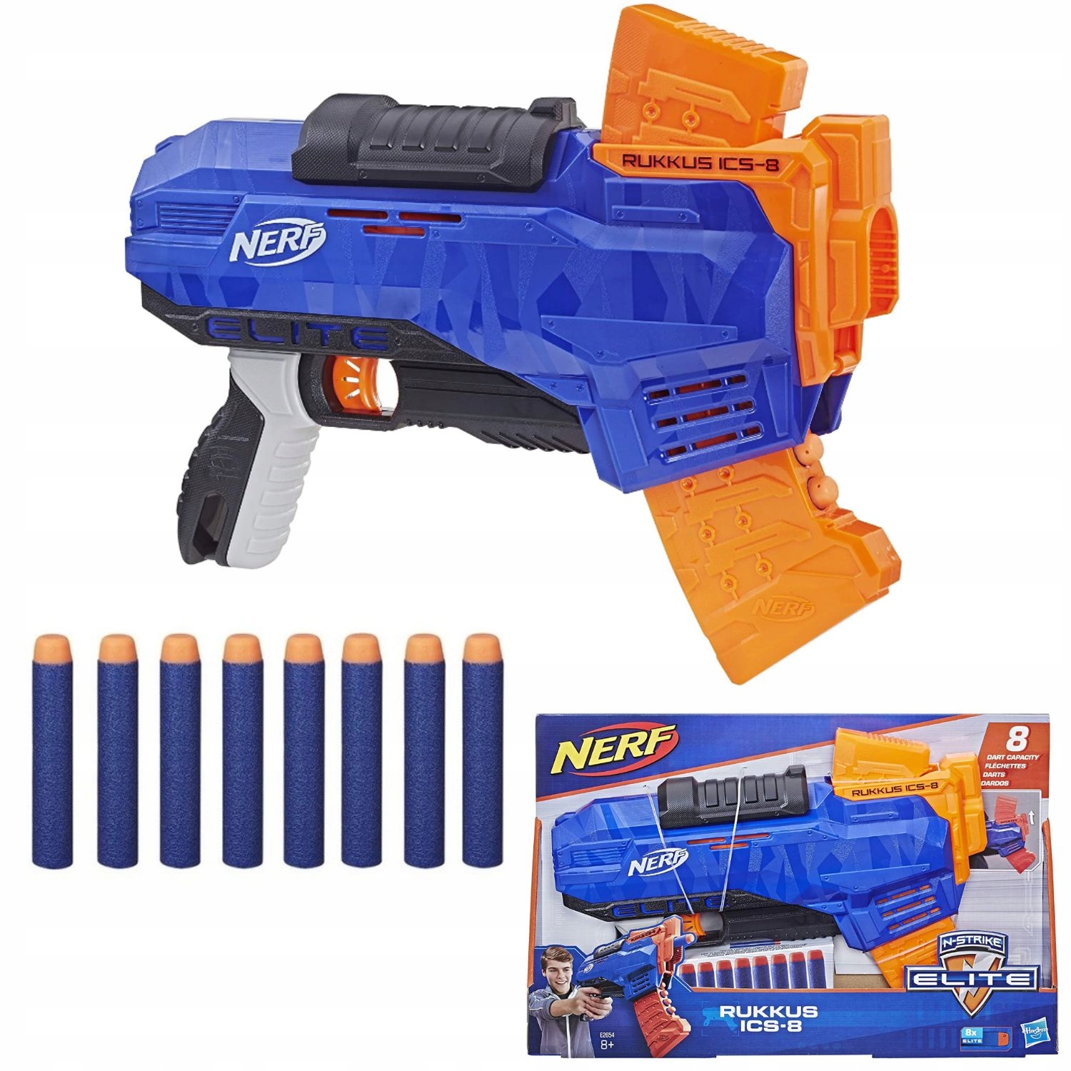 NERF Rukkus Ics-8 N-strike Elite E2654 Includes 8 Darts for sale