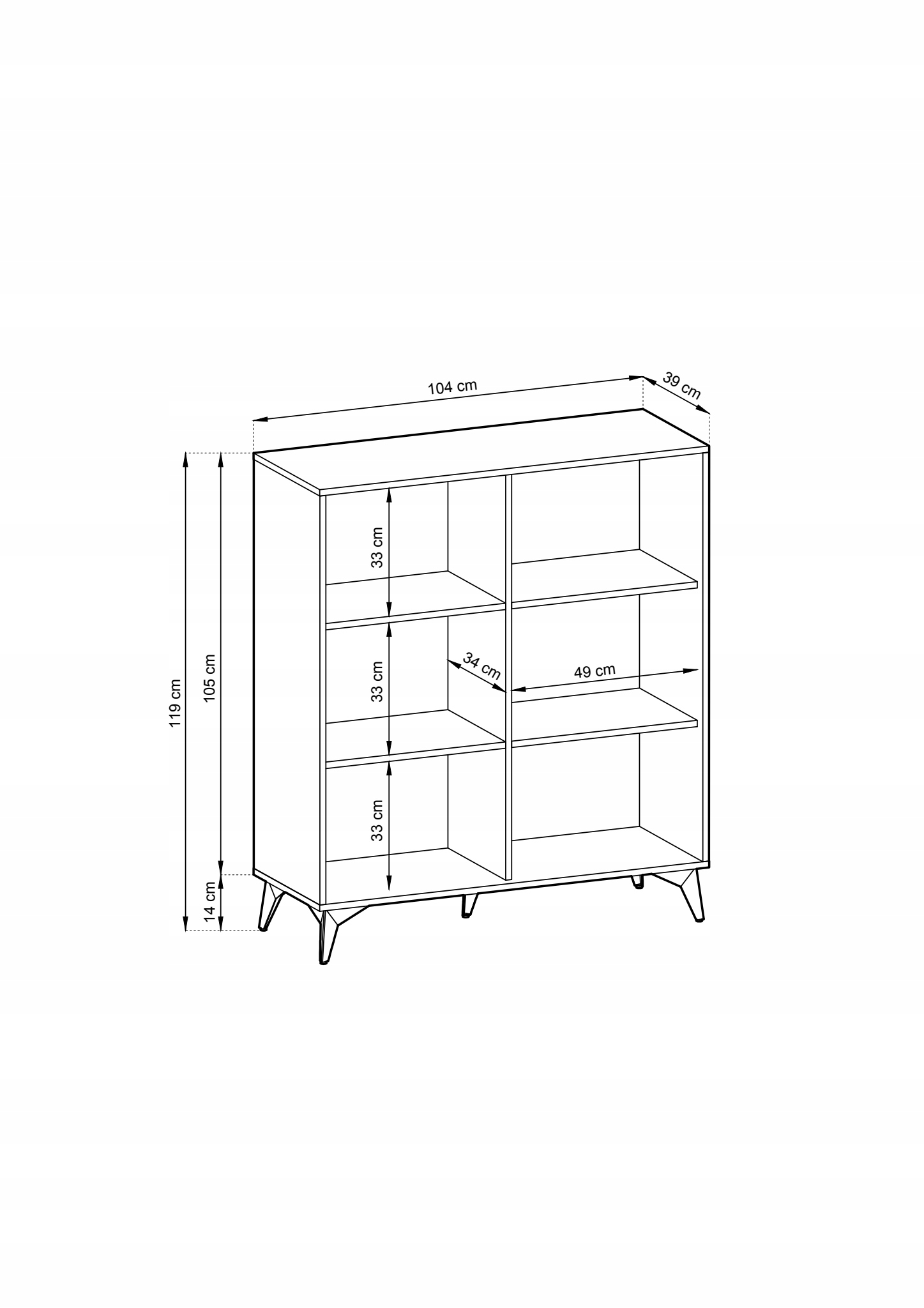 Wysoka Komoda DIAMOND Styl Skandynawski Kolekcja DIAMOND