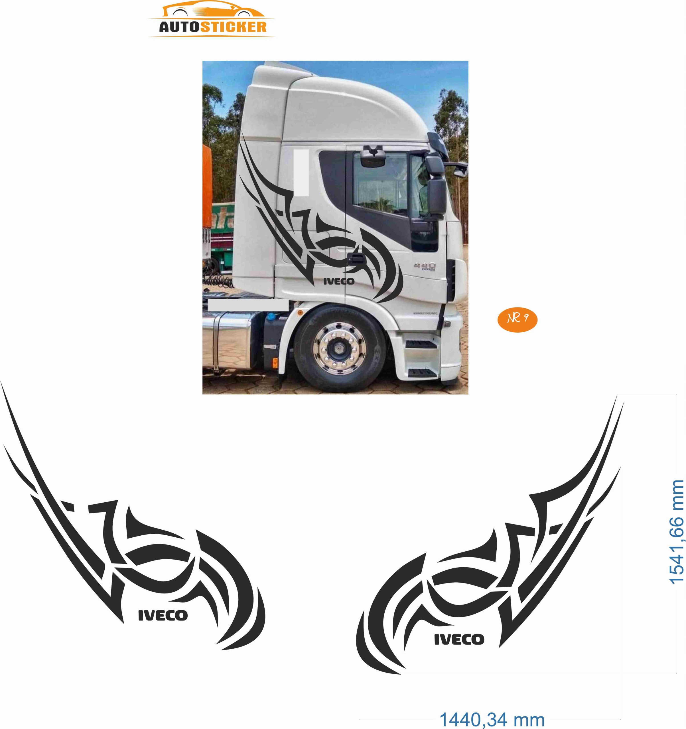 NAKLEJKI NAKLEJKA OKLEINA WLEP TIR IVECO TRUCK MODEL 09