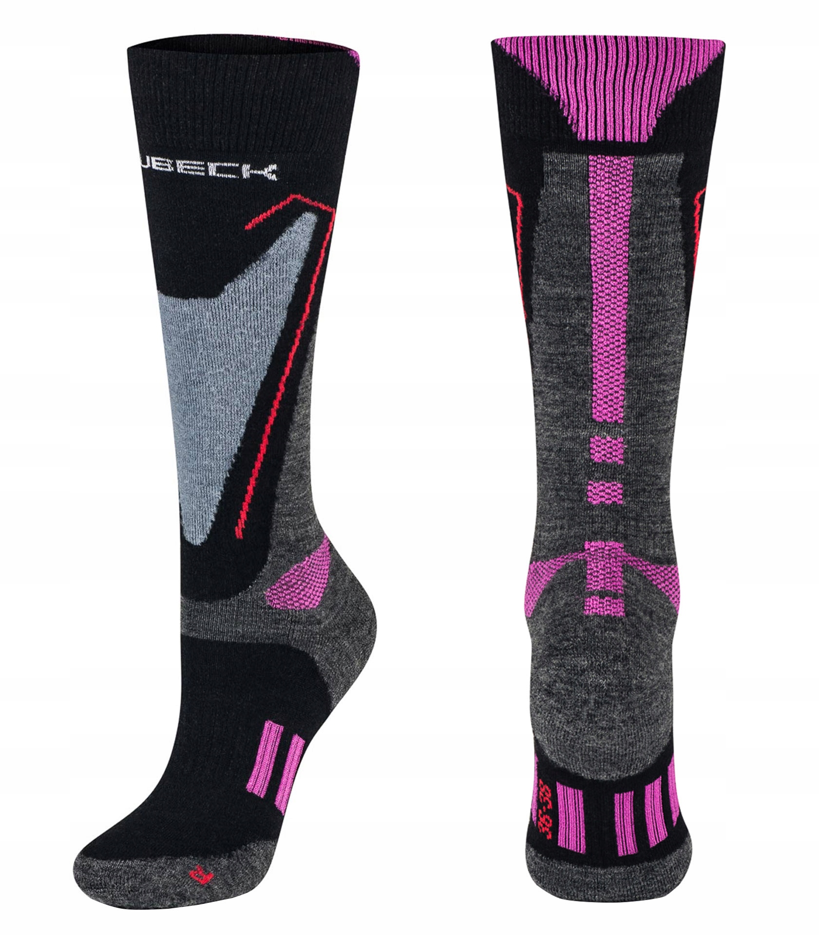 Skarpety damskie Brubeck Snow Force szar/róż M/39-41