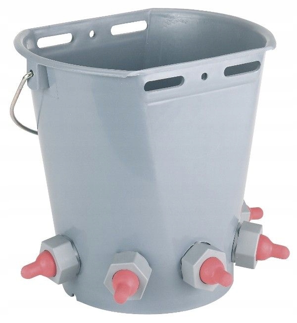 Kbelík na napájení jehňat kůzlat 8 l 5 dudlíků