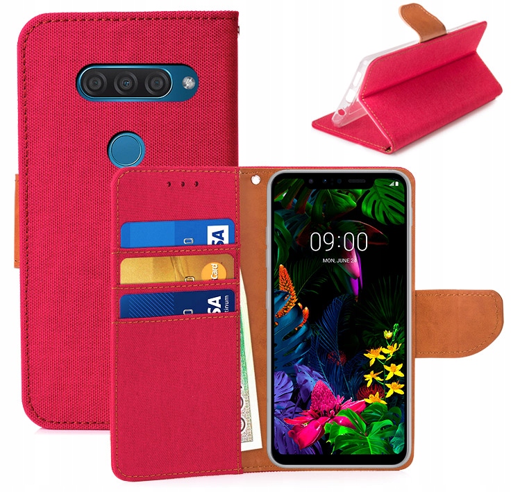 

Etui Portfel Canvas do Lg G8S ThinQ Szkło