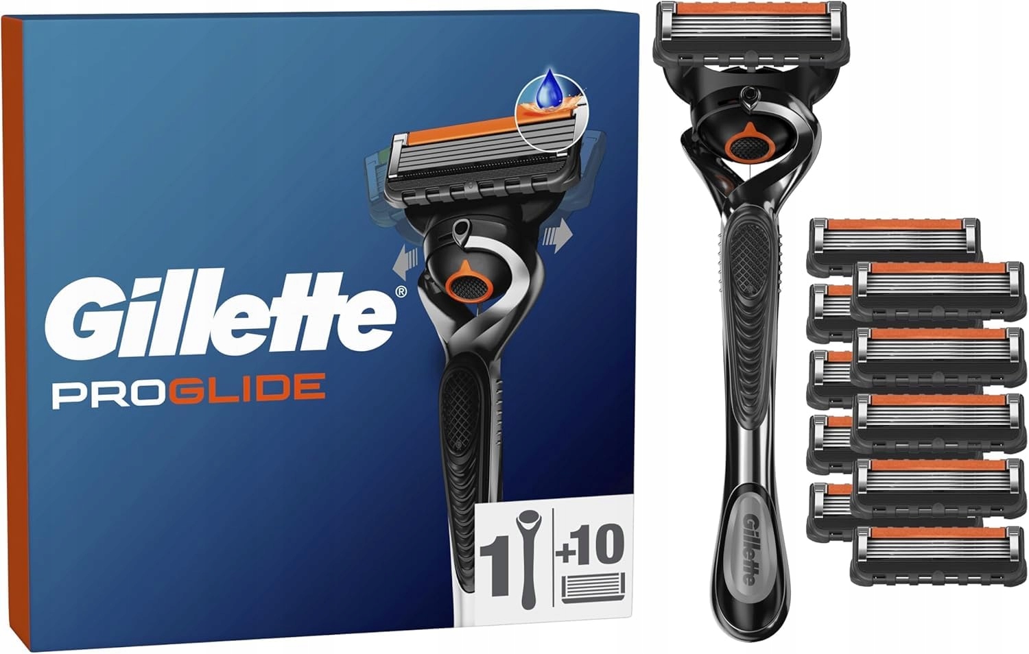 Gillette Fusion5 ProGlide Golarka 10 Ostrza Męska Precyzja Gładkość