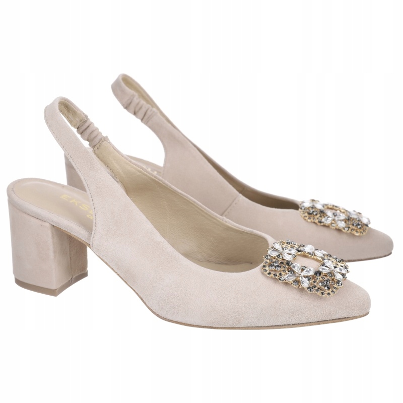 Boty s odkrytou patou Eksbut 3E-6711-béžové VEL.37