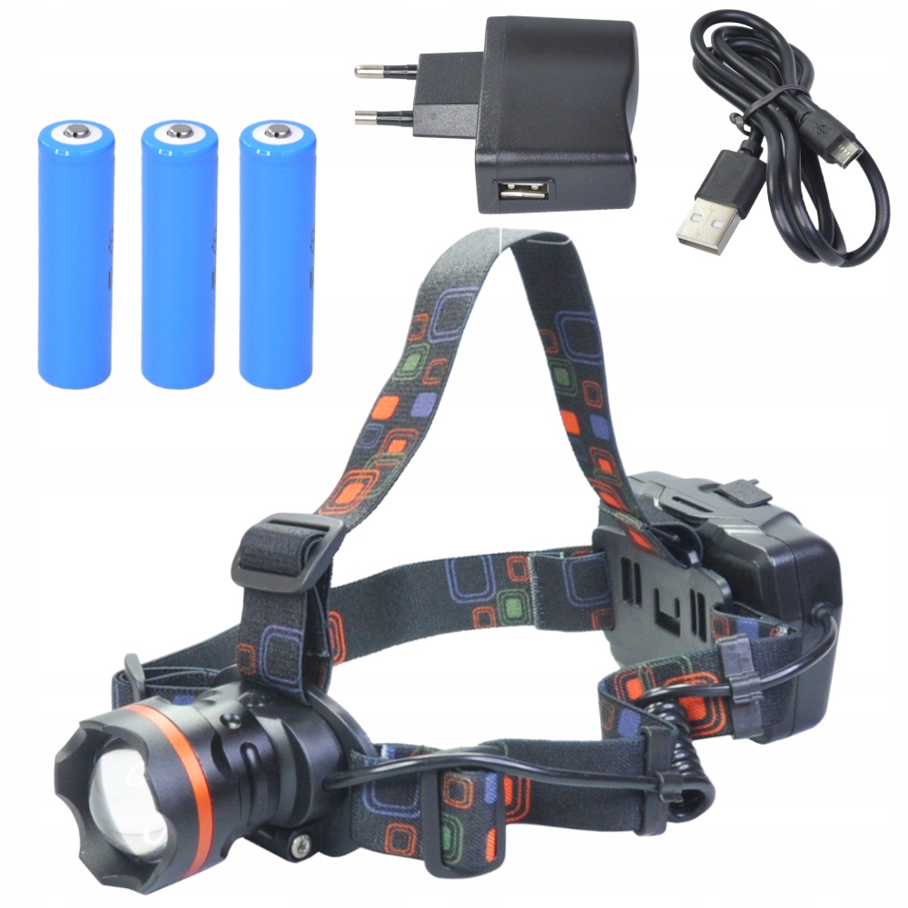 Акумуляторний світлодіодний налобний ліхтар 20 Вт IPX4 Zoom Ti