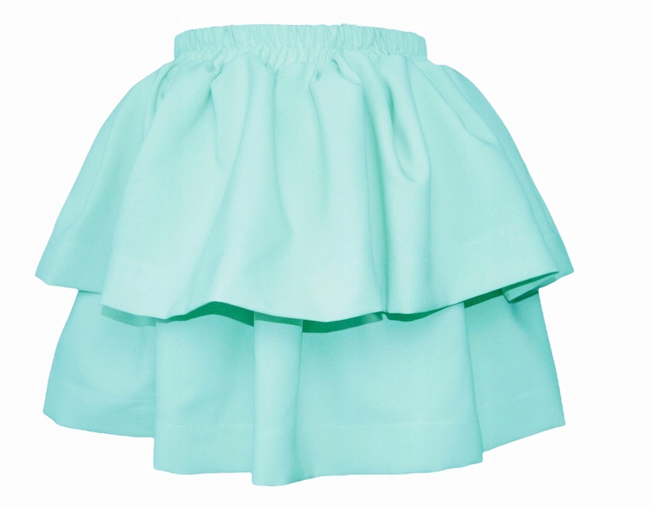 

Rozkloszowana spódnica,falbany,warstwy miętowa