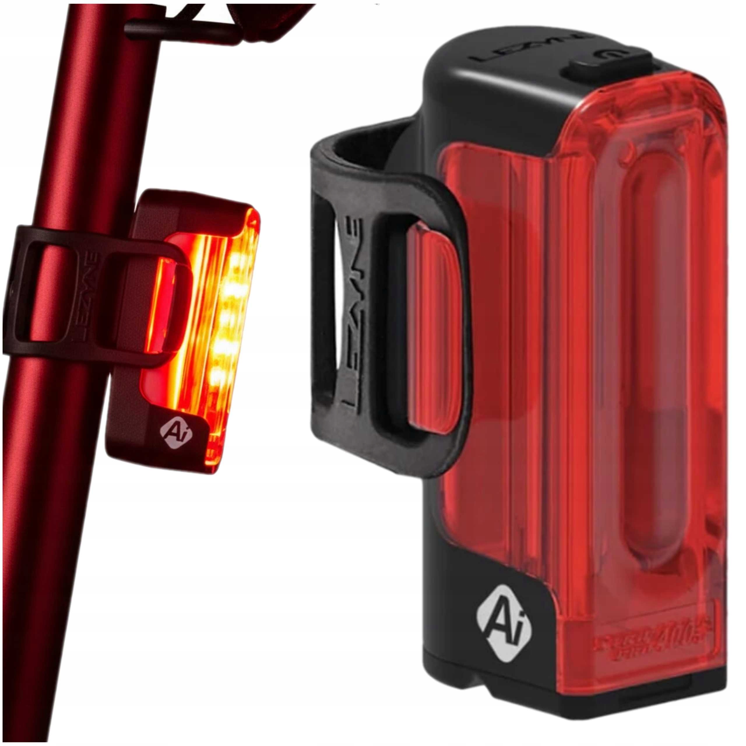 Zadní světlo na kolo Lezyne Strip Pro Ai Alert 400+ Lumenů IPX7 Auto Stop