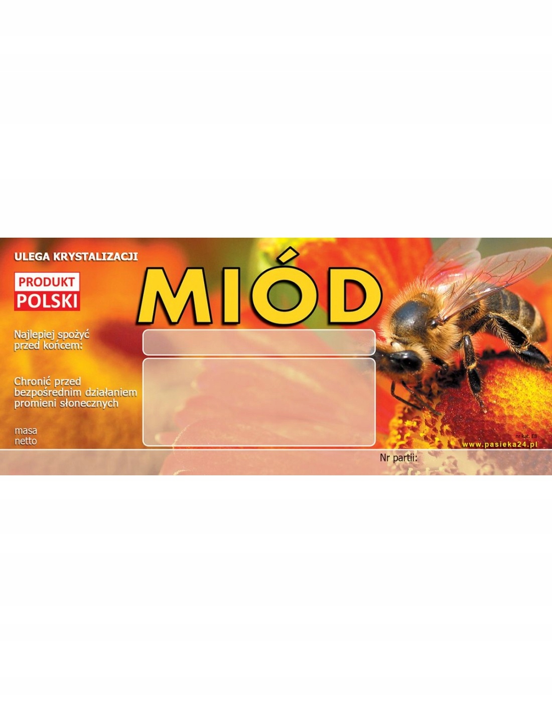 Etykieta UNIWERSALNA na miód 100 szt. E8