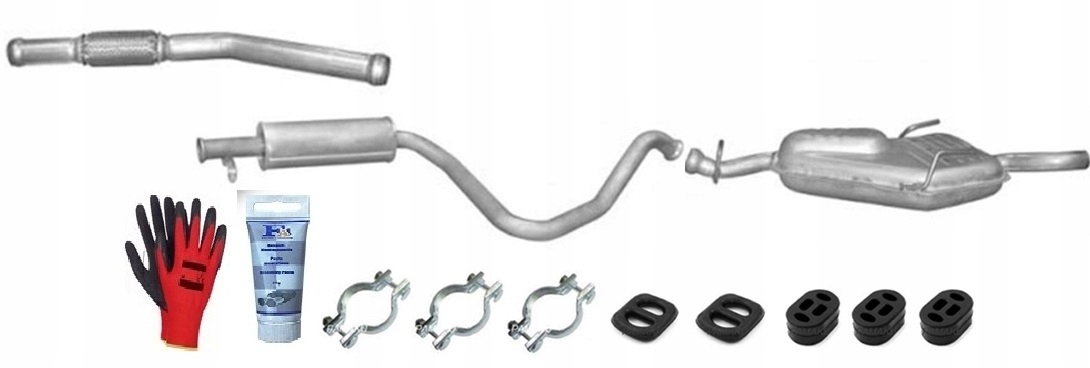 Saab 9-3 2.0 2.3 (1998-2003) sada Trubka Tlumič Výfuku bonus
