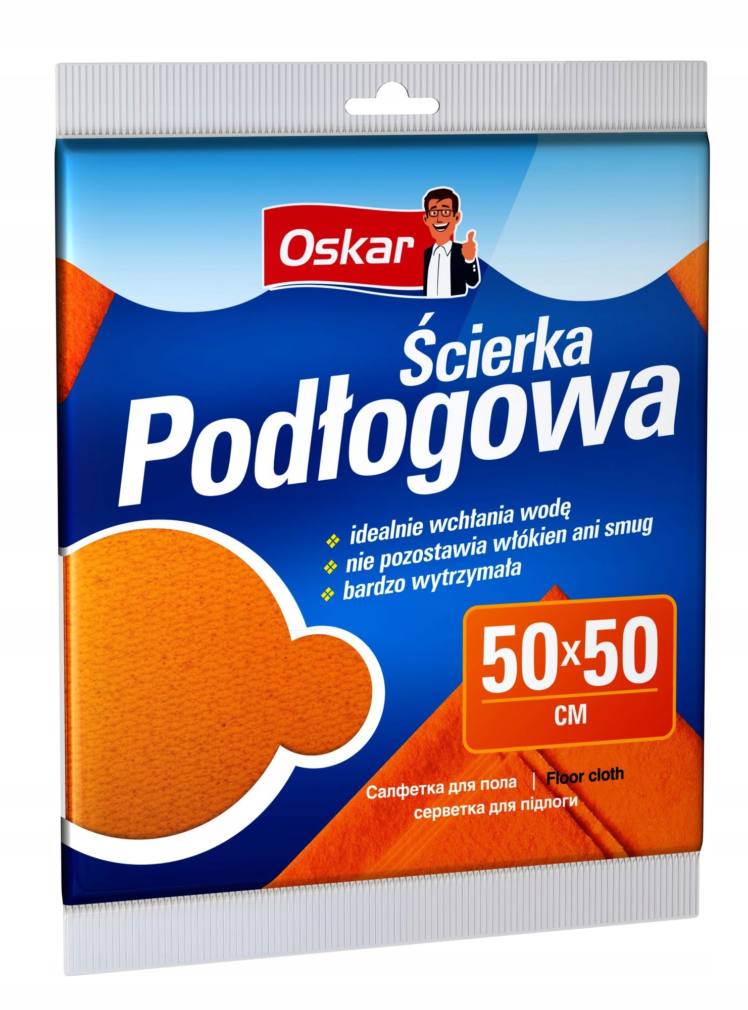 

Ścierka podłogowa pomarańczowa Oskar 50 x 50 cm
