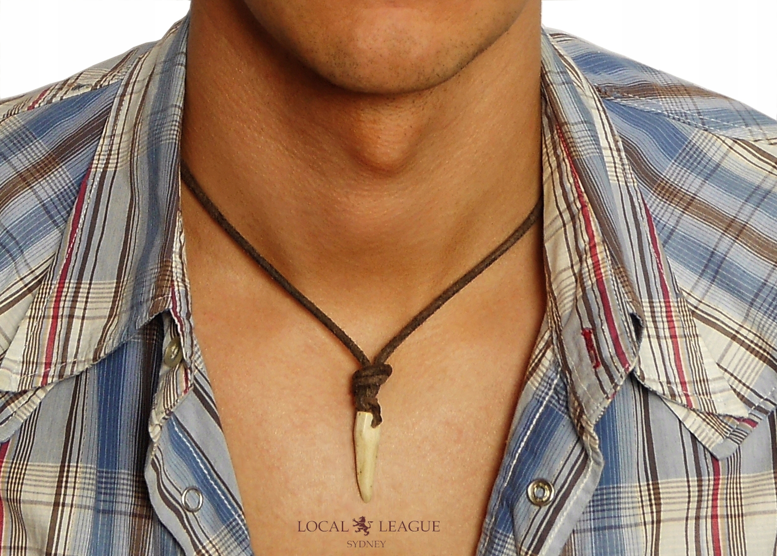 MĘSKI NASZYJNIK KIEŁ RZEMIEŃ SKÓRZANY Z REGULACJĄ KIEŁEK PREZENT SURFING Kod producenta LN427